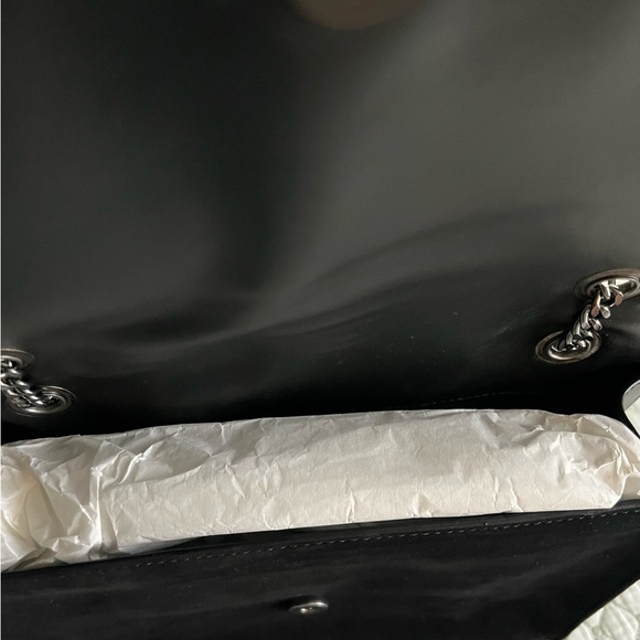 ANNE FONTAINE BLACK / WHITE ONIGHT CRYSTAL EMBELLISHED CALFKSIN LEATHER AND SUED - Picture 10 of 12